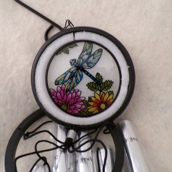 40" Wind Chime Stained Glass Dragonfly Ornament Home Decor Unique Gift New - Picture 4 of 6